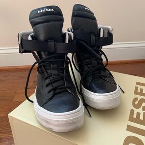 Diesel high top glam rock sneakers size 9